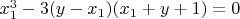 $x_1^3 -3(y- x_1)(x_1 + y + 1) =0$