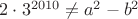 $2\cdot3^{2010}\neq a^2-b^2$