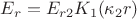 $E_r=E_{r2}K_1(\kappa_2r)$