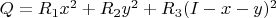 $Q=R_1x^2+R_2y^2+R_3(I-x-y)^2$