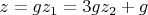 $z=gz_1=3gz_2+g$