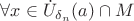 $\forall x\in\dot{U}_{\delta_n}(a)\cap M$