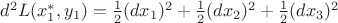 $d^2L(x_1^*,y_1)=\frac12({dx_1})^2+\frac12({dx_2})^2+\frac12({dx_3})^2$