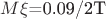 $M\(\xi \)=0.09/2T$