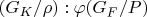 $(G_K/\rho):\varphi(G_F/P)$