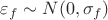 $\varepsilon_f \sim N(0, \sigma_f)$