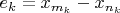 $e_k=x_{m_k}-x_{n_k}$