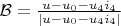 $\mathcal{B} = \frac{u - u_0 - u_4 i_4}{| u - u_0 - u_4 i_4 |}$
