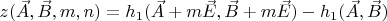 $z(\vec{A},\vec{B},m,n)=h_1(\vec A+m\vec E},\vec B+m\vec E})-h_1(\vec{A},\vec{B})$