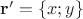 $\mathbf{r'} = \left\lbrace x;y \right\rbrace$