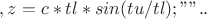 $, z=c*tl*sin(tu/tl); коэффициент $, z=c*tl*sin(tu/tl); коэффициент