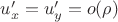 $u'_x=u'_y=o(\rho)$