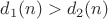 $d_1(n)>d_2(n) $