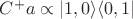 $C^+a\propto |1,0\rangle \langle 0,1|$