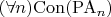 $(\forall n)\mathrm{Con}(\mathrm{PA}_n)$