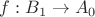 $f: B_1 \to A_0$