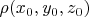 $\rho(x_0,y_0,z_0)$