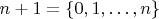 $n+1=\{0,1,\dots,n\}$