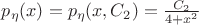 $p_{\eta}(x)=p_{\eta}(x,C_2)=\frac{C_2}{4+x^2}$
