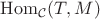 $\mathrm{Hom}_{\mathcal C}(T,M)$