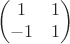 $$\begin{pmatrix}
 1&1 \\
 -1&1  \\ 
\end{pmatrix}$$