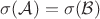 $\sigma(\mathcal{A})=\sigma(\mathcal B)$