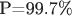 P=99.7\%