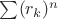 $\sum (r_k)^n$