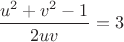 $\dfrac{u^2+v^2-1}{2uv}=3$