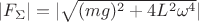 $|F_{\Sigma}|=|\sqrt{(mg)^2+4L^2\omega^4}|$