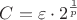$C=\varepsilon \cdot 2^{{1 \over p}}$