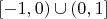 $[-1,0)\cup(0,1]$
