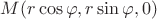 $M(r\cos\varphi,r\sin\varphi,0)$