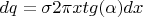 $dq=\sigma2\pi xtg(\alpha}) dx$