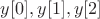 $y[0],y[1],y[2]$