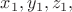 $x_1,y_1,z_1,$ $x_1,y_1,z_1,$