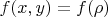 $f(x,y)=f(\rho)$