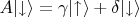 $A\lvert\downarrow\rangle = \gamma\lvert\uparrow\rangle + \delta\lvert\downarrow\rangle$