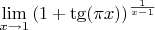 $\lim\limits_{x\to1}^{}{(1+\tg(\pi x))^{\frac{1}{x-1}}}$