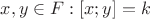 $x,y \in F: [x;y]=k$