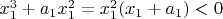 $x_1^3+a_1x_1^2=x_1^2(x_1+a_1)<0$