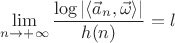 $$\lim_{n\to+\infty}\frac{\log|\langle\vec a_n,\vec\omega\rangle|}{h(n)}=l$$