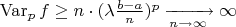 $\mathrm{Var}_p\,f\ge n\cdot(\lambda\frac{b-a}n)^p\xrightarrow[n\to\infty]{}\infty$