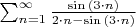 $\sum^{\infty}_{n=1}\frac{\sin{(3\cdot n)}}{2\cdot n - \sin{(3\cdot n)}}$