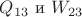 $Q_{13} $ и $ W_{23}$