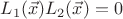 $L_1(\vec{x})L_2(\vec{x}) = 0$