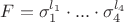 $F = \sigma_1^{l_1} \cdot ... \cdot \sigma_4^{l_4}$