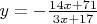 $y=-\frac{14x+71}{3x+17}$