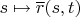 $s\mapsto\overline r(s,t)$