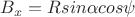 $B_x=R sin \alpha cos \psi$